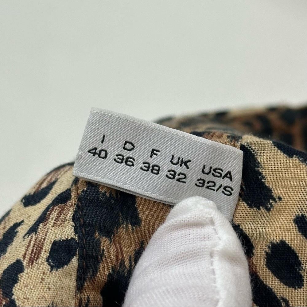 Vintage Moschino Mare Leopard Print Casual Button-Down Shirt US 32/S IT 40 - Picture 10 of 13
